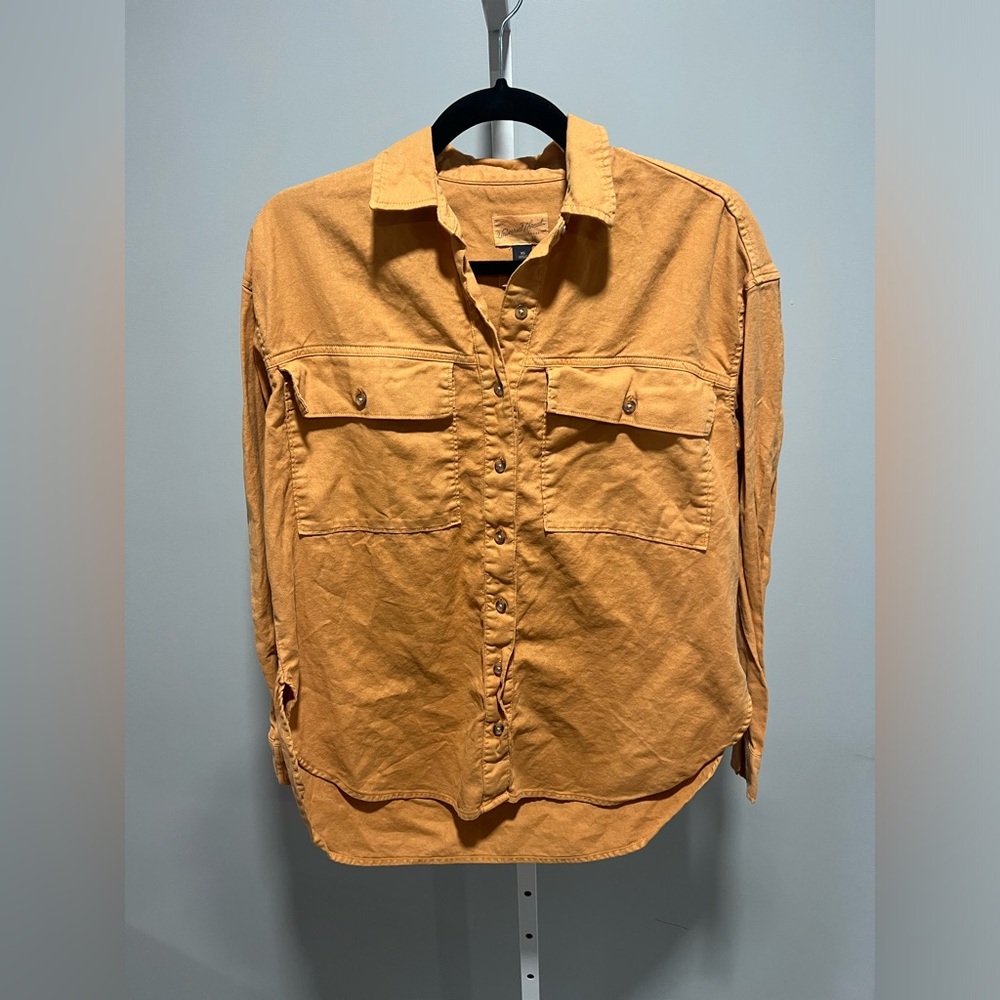 Universal Thread Burnt Orange Oversized Utility Shacket Cotton Button Down XS - Picture 4 of 9